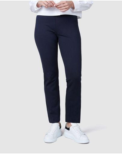 Navy/Grey Pinstripe Ponte