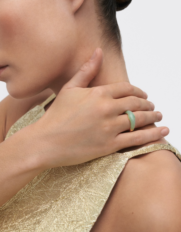 PDPAOLA - Green Aventurine Nami Ring