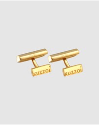 Kuzzoi - ICONIC EXCLUSIVE - Cufflinks Men Rectangle Bar Elegant in 375 Yellow Gold