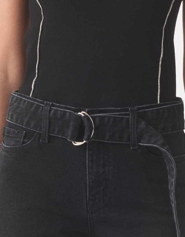 Outland Denim - Mia Cuffed Mid Wide Belted Jeans