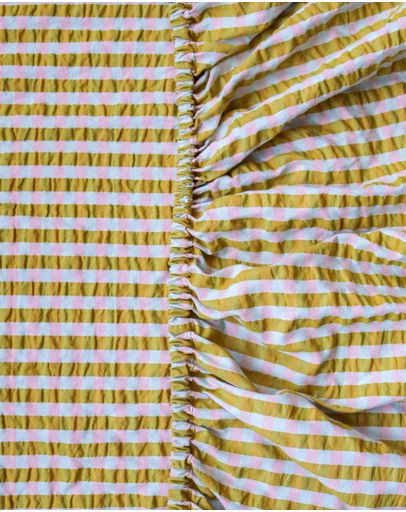 Mosey Me - Pink Quartz Seersucker Fitted Sheet