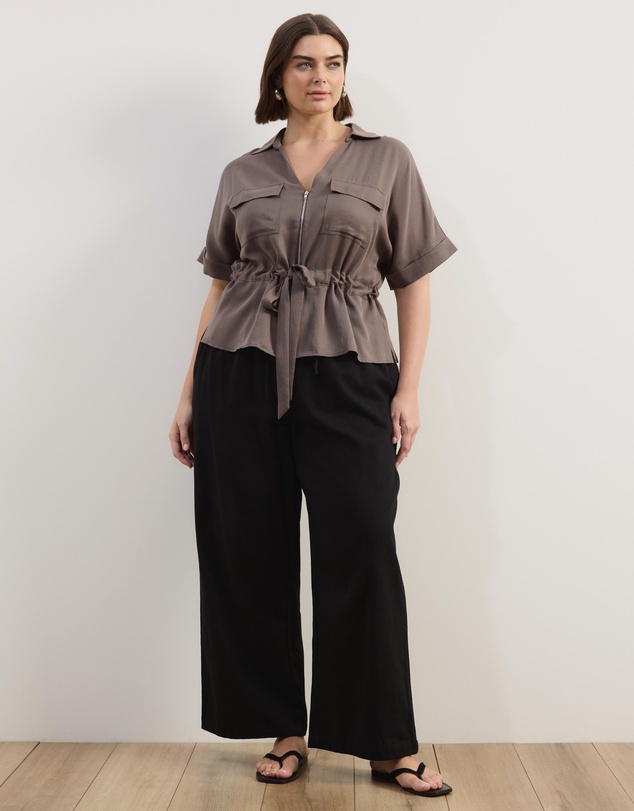Atmos&Here Curvy - Viola Shirt With Adjustable Drawstring At Waist