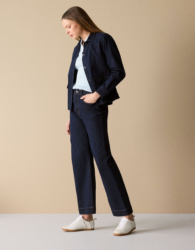 Trenery - Pocket Detail Denim Jacket in Dark Indigo