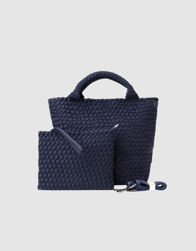 Chuchka - Woven Neoprene Shoulder Tote - Navy