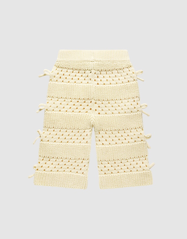 Kynd Baby - Knit Bow Pant in Ivory