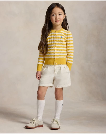 Polo Ralph Lauren - Striped Mini-Cable Cotton Cardigan - Kids