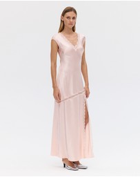 Third Form - Sevin Lace Trim V Neck Dress