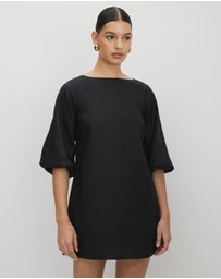 AERE - Eloise Linen Mini Shift Dress