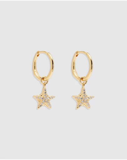 By Charlotte - By the Sea Crystal Starfish Hoops