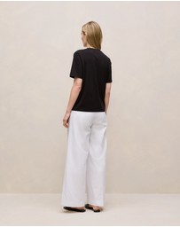 Trenery - Cotton Crew T-shirt in Black