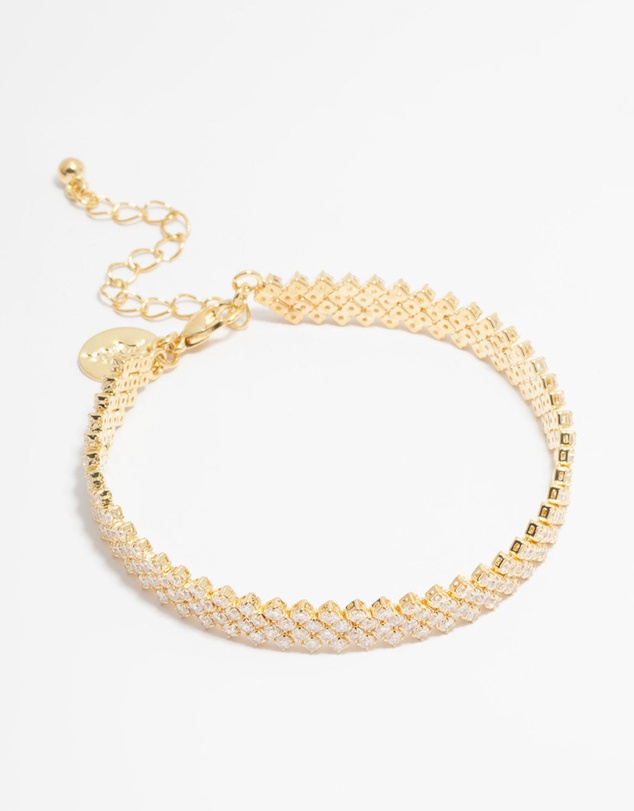 Lovisa - Gold Plated Cubic Zirconia Tennis Bracelet