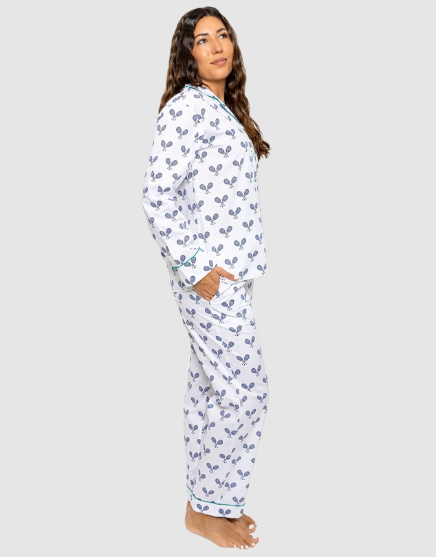 Sant And Abel - Women's Tennis Navy Long PJ Set