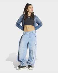 adidas Originals - ADILENIUM 5.0 BANANA OVERLAY DENIM PANTS Womens