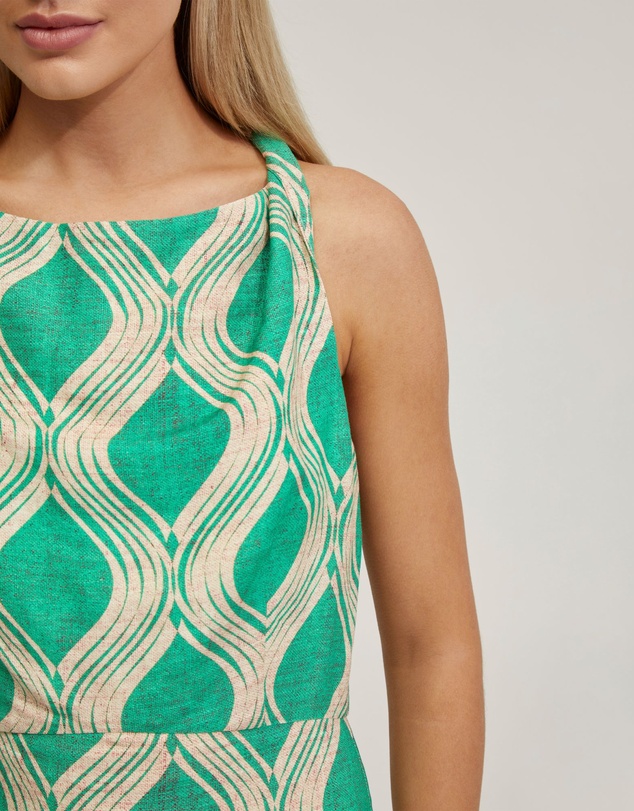 Oxford - Carrie Linen Blend Printed Dress