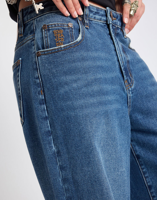 ONE TEASPOON - Cruisers Mid Waist Bootcut Flare Denim Jeans - Rodeo Blue