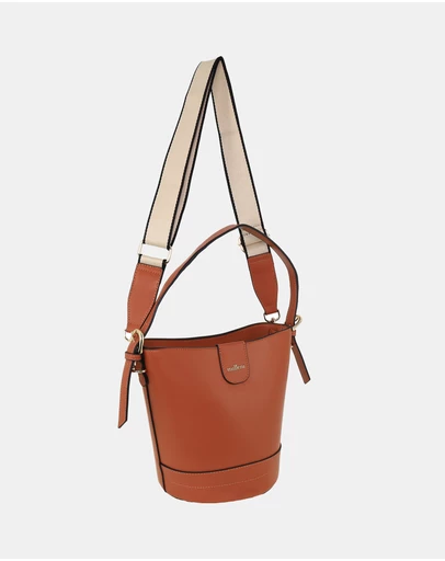 Milleni - Milleni Ladies Vegan Leather Bucket Crossbody Bag