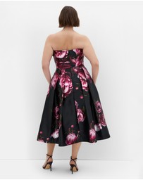 City Chic - Tiffany Bloom Strapless Midi Dress