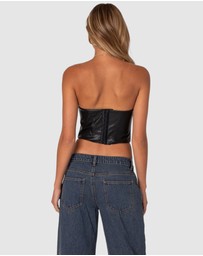 EDIKTED - Aberdeen Faux Leather Cupped Corset