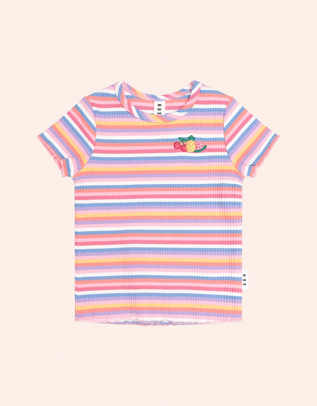 Huxbaby - Tropical Fruit Stripe Rib Tee - Babies-Teens