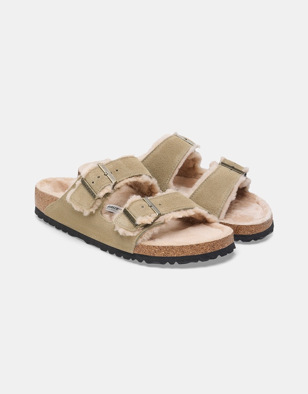Birkenstock - Arizona Shearling Suede Sandals - Women's