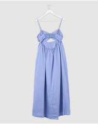 Revibe - Repaired AERE Saige Linen Midi Dress - AU 12