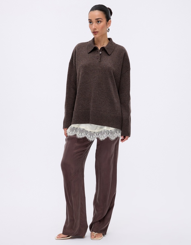 Minima Esenciales - Keir Oversized Merino Cashmere Blend Polo
