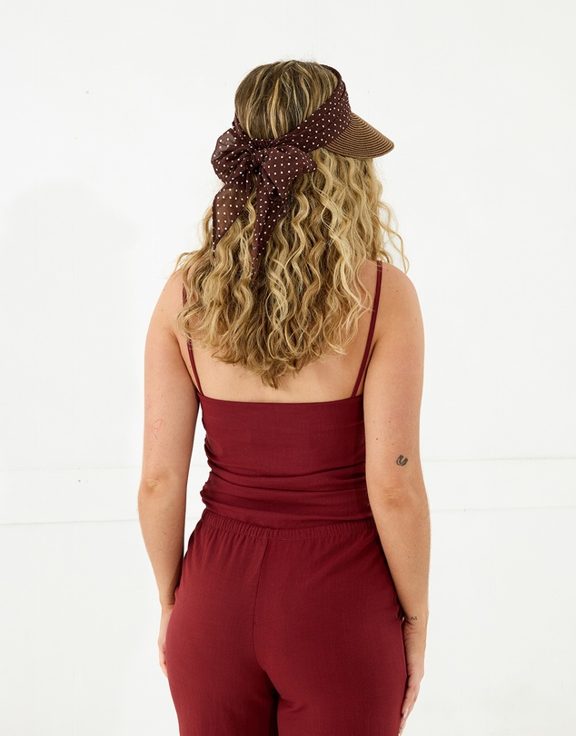 Morgan & Taylor - Bridie Braided Straw Visor in Brown
