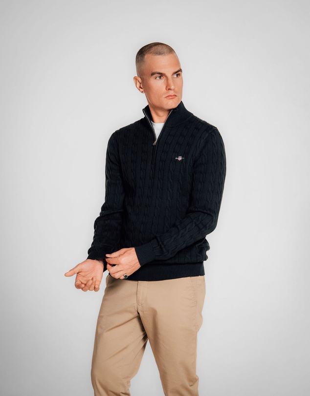 Gant - Cotton Cable Half-Zip Knit