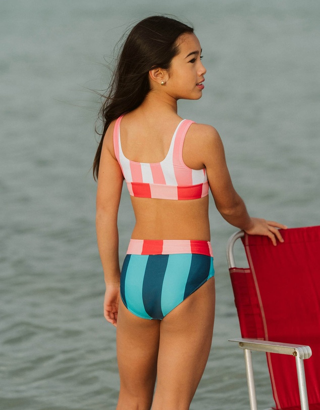 Minihaha - Astrid Multi Stripe 3 Piece Swim Set - Teens