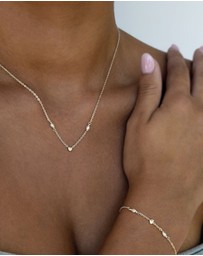 SAINT VALENTINE - Heart & Pearl Necklace - Silver