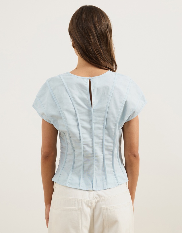 Atmos&Here - Ada Panelled Linen Blend Top