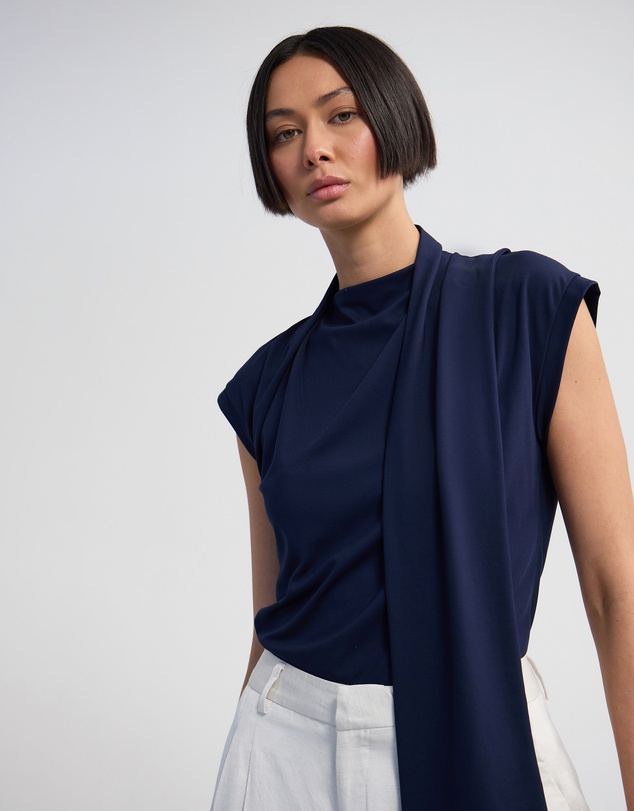 Oxford - Mimi Jersey Scarf Detail Top