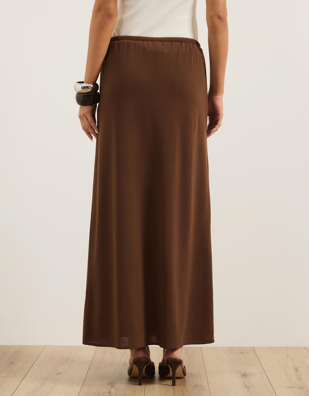 Atmos&Here - Luna Jersey Column Maxi Skirt With Tie