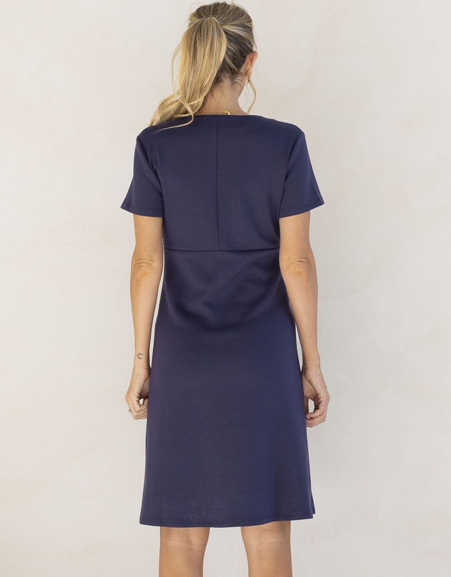 Angel Maternity - Colette Soft Ponte Work Dress in Navy
