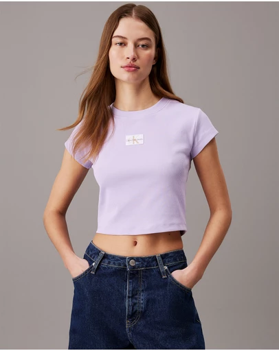 Calvin Klein Jeans - Ribbed Monogram Logo T-Shirt
