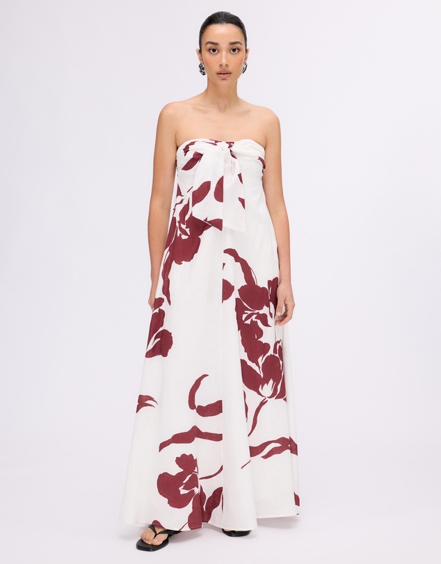 Minima Esenciales - Marlowe Linen Strapless Maxi Dress
