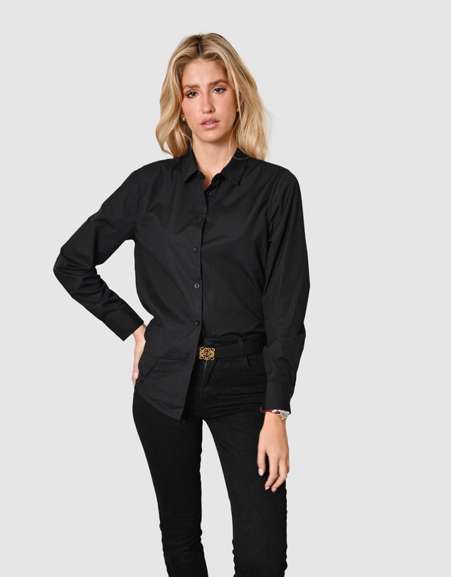The Fable - Black Cotton Poplin Shirt