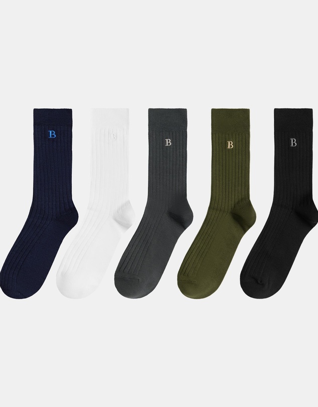 Buckle - Australian Cotton Rib Crew Socks 5-Pack