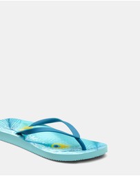 Vionic - Noosa Print Toe Post Sandal - Peacock Blue