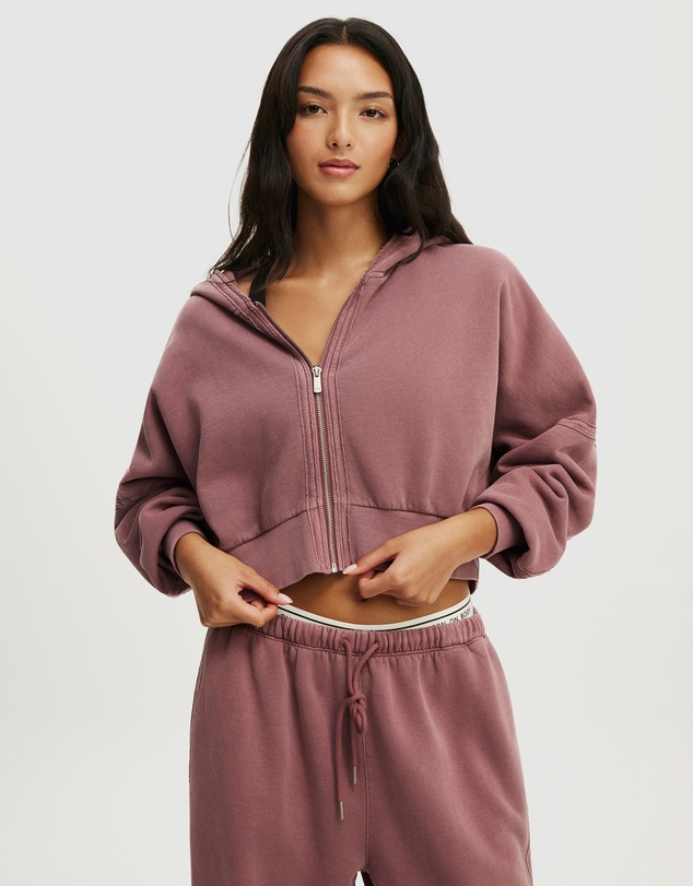 Cotton On Body Active - Active Raw Edge Zip Through Hoodie