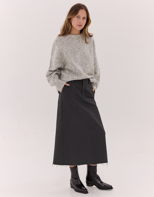 Cloth & Co. - The Long Denim Skirt | Carbon