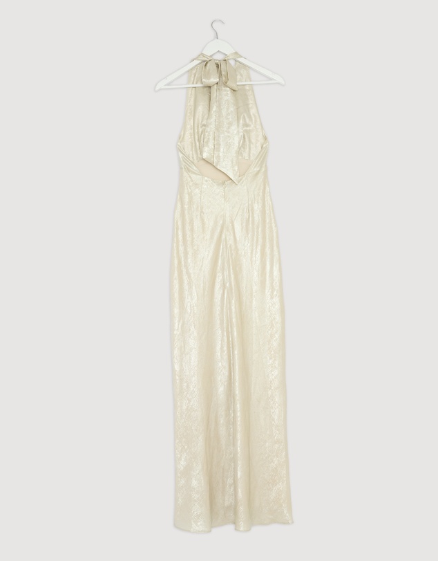 Revibe - Repaired Shona Joy Calder Halter Neck Maxi Dress - AU 6