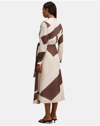 Forever New - Angelina Long Sleeves Tie Midi Dress