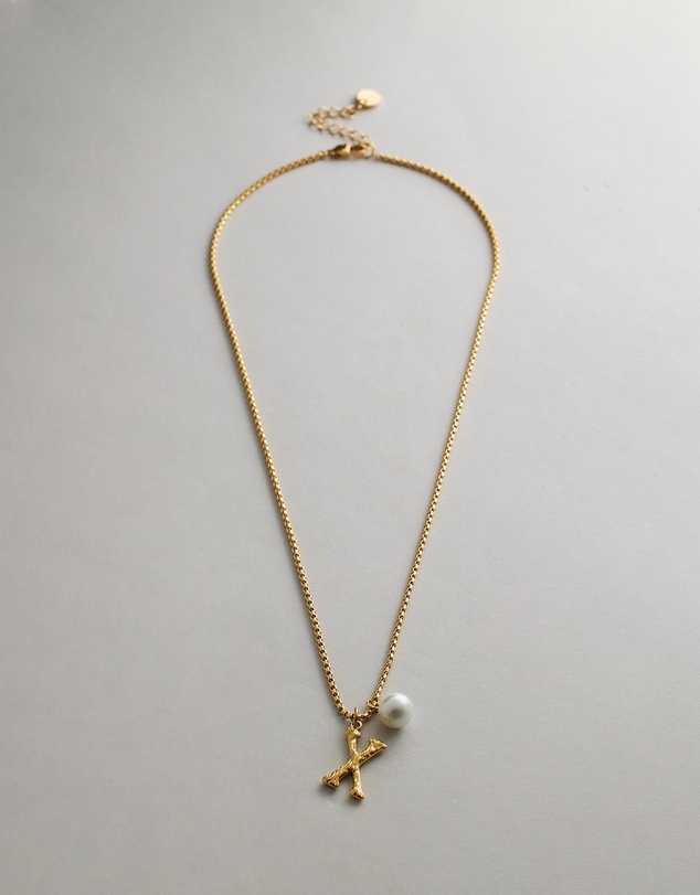 Zahar - Pearl Letter X Necklace