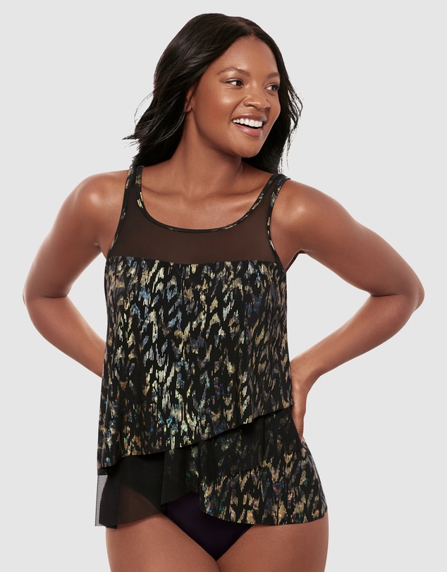 Miraclesuit Swimwear  - Sparkle Plenty Mirage Loose Fit Slimming Underwired Tankini Top