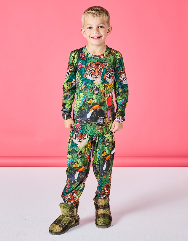 Kip&Co - Jungle Life Organic Cotton LS Top Pants Pyjama Set - Kids-Teens