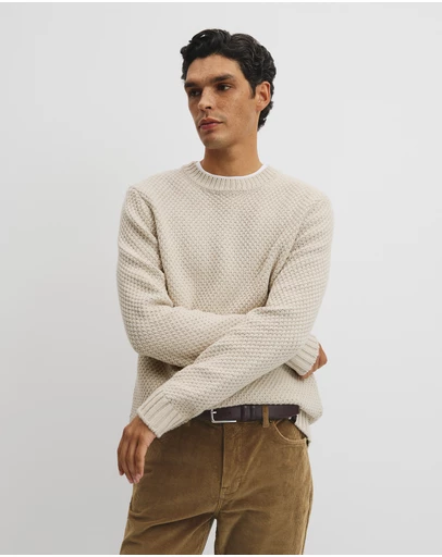Country Road - Australian Good Earth Cotton Blend Textured Crew Knit