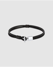 Kuzzoi - ICONIC EXCLUSIVE - Bracelet Men Genuine Leather Knot 925 Sterling Silver