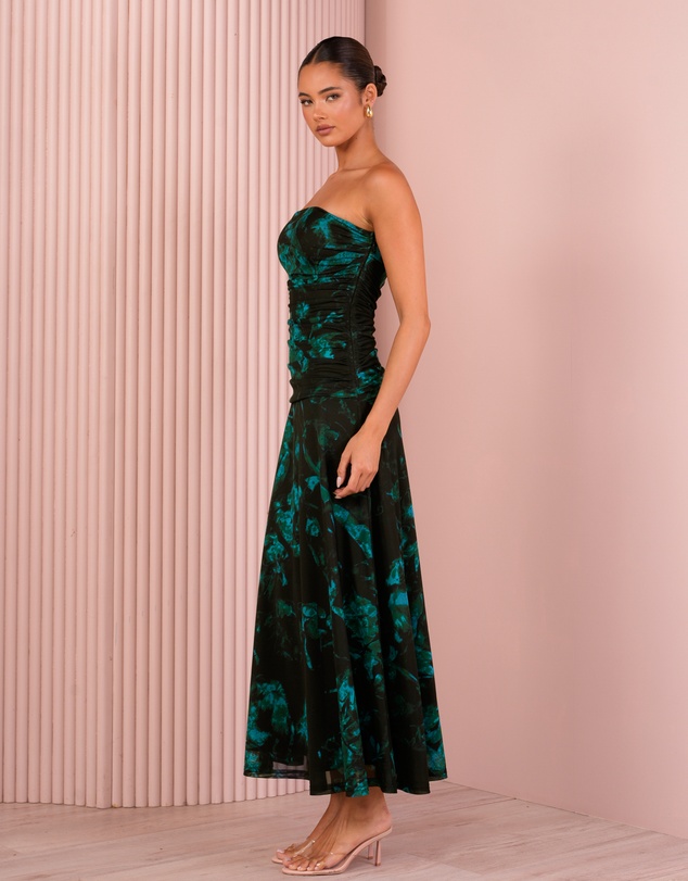 Azzurielle - Beverly Strapless Mesh Dress