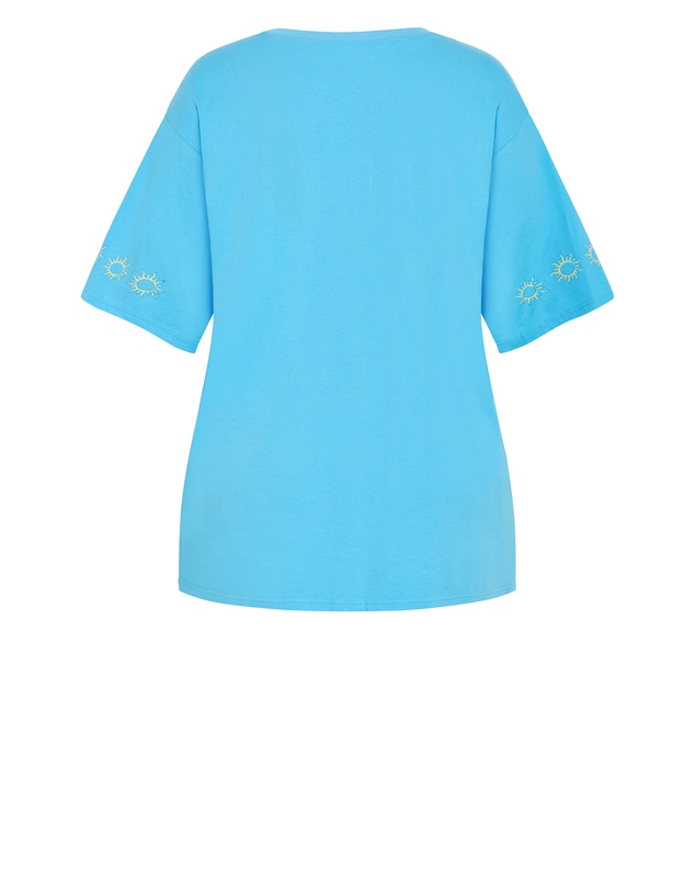 City Chic - Plus size Out Of Office Oversized Tee - blue